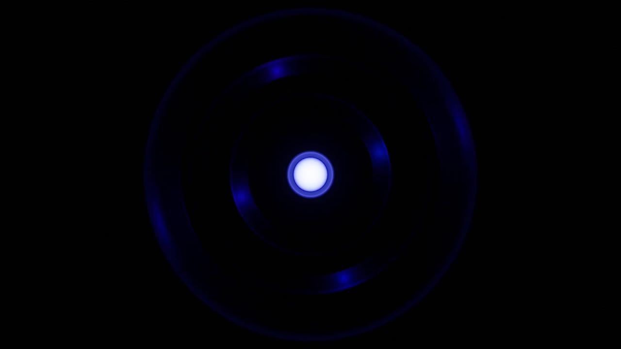 diseño circular abstracto con anillos azules brillantes