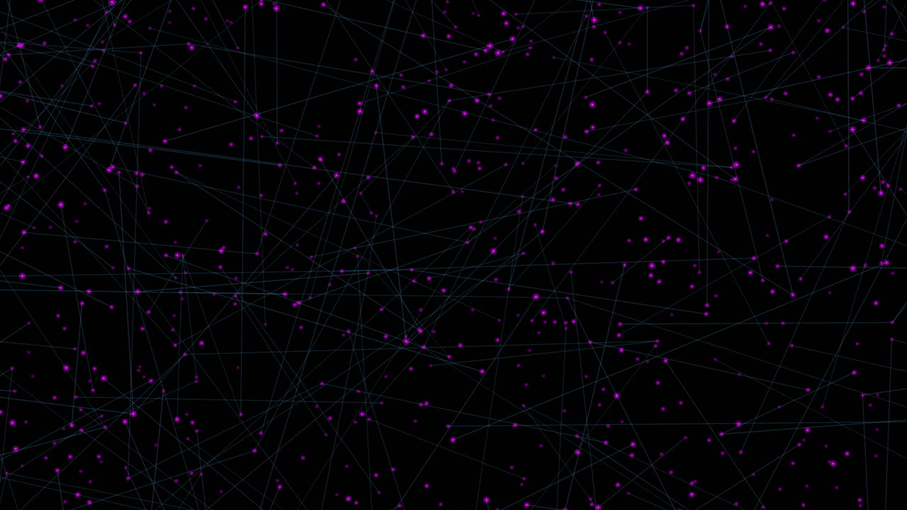 An intricate spider web-like pattern formed by a network of red dots connected by lines against a black background