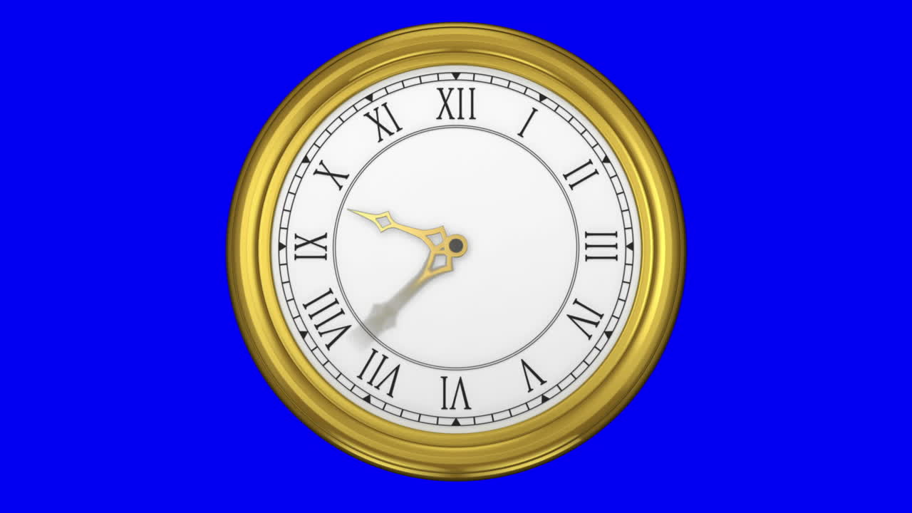 Ticking clock on blue background