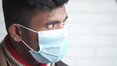 man wearing a protective mask