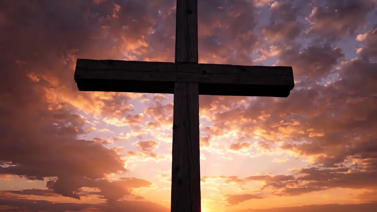 Sfondo per Adorazione 4K: Croce Cristiana e Luce Celeste