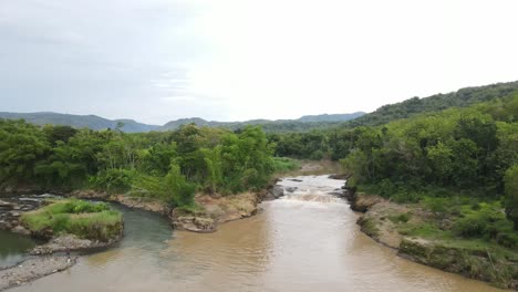 aerial view, branching river