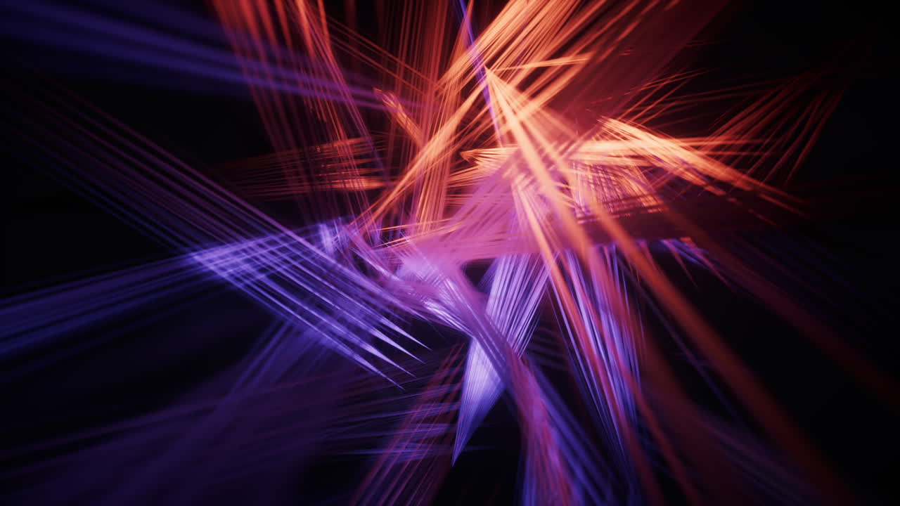 Abstract glowing neon lines background, 3d rendering.