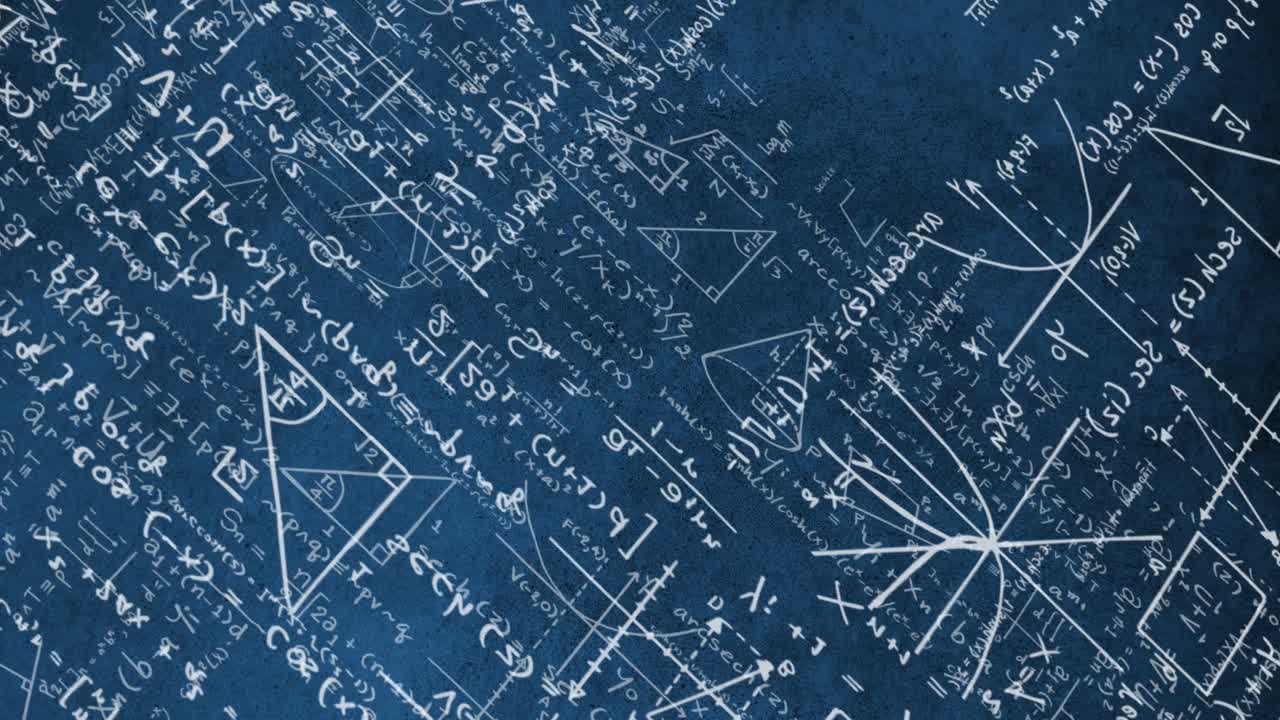 손으로 쓴 수학 수식과 그림의 애니메이션