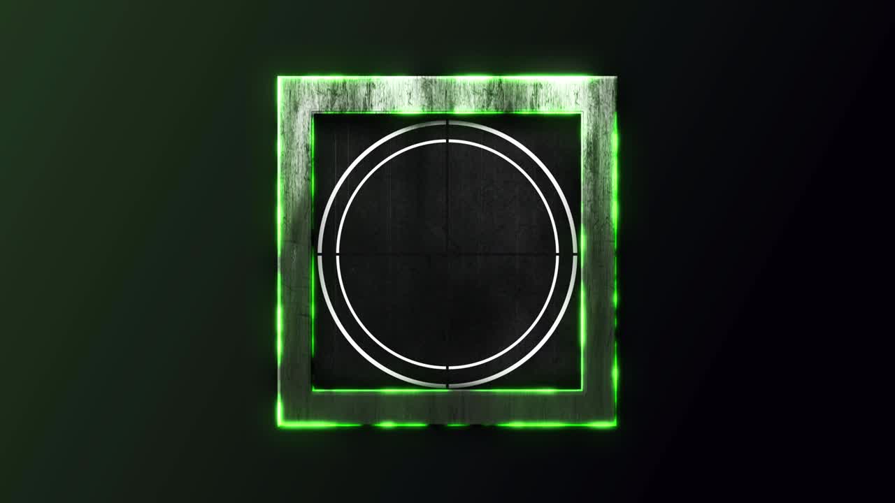 animación de la interfaz digital de cuenta atrás del círculo de espera de carga en fondo negro