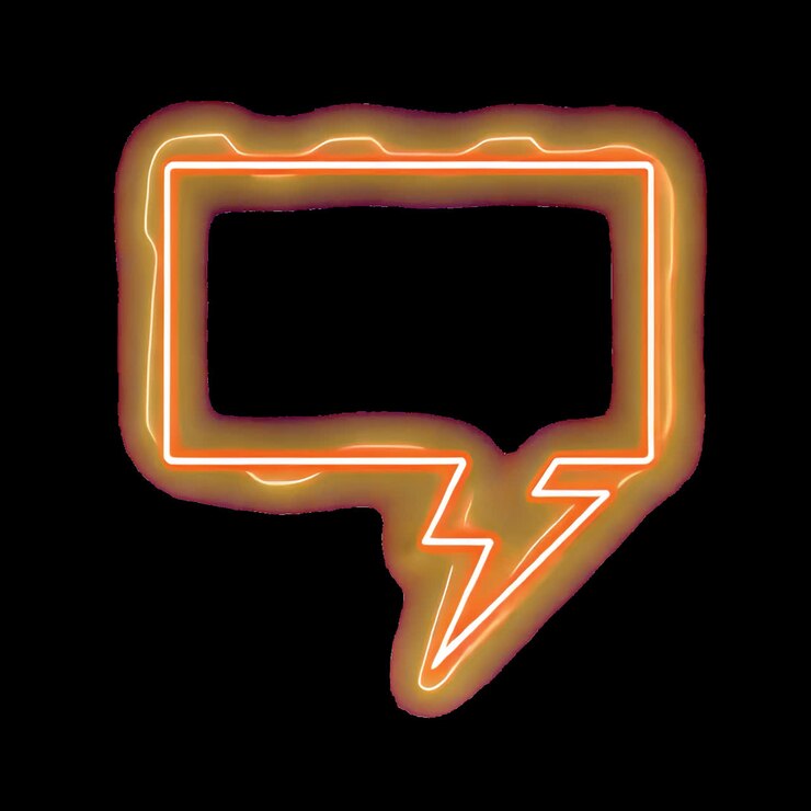 Neon light speech bubble animation isolated asset, transparent 4K video, alpha channel, ProRes 4444