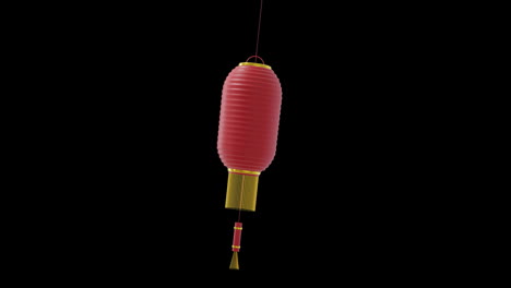 Animation-of-chinese-red-lamp-hanging-with-copy-space-on-black-background