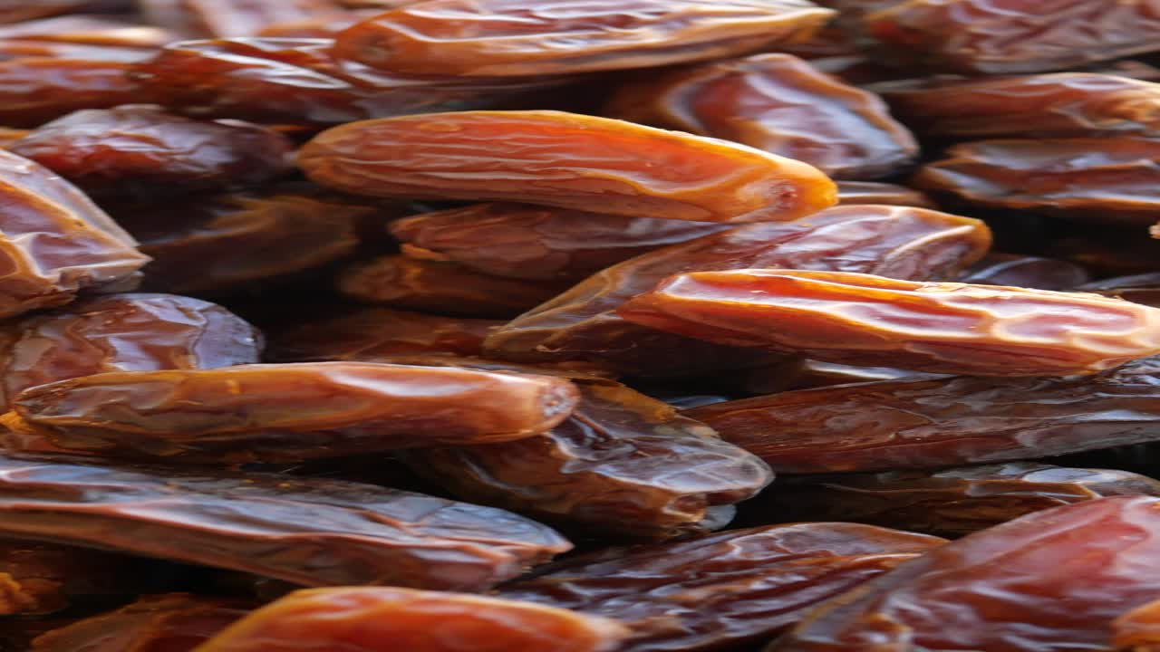 Close up of a pile of dried dates