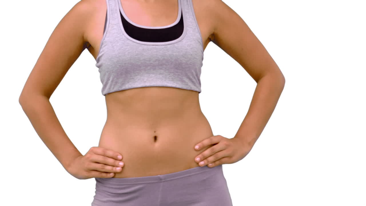 Fit woman turning to camera