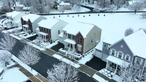 american homes during winter snow