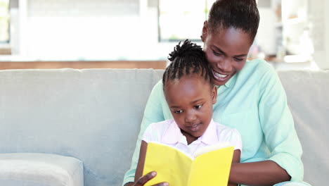 Mother-and-daughter-reading-a-book