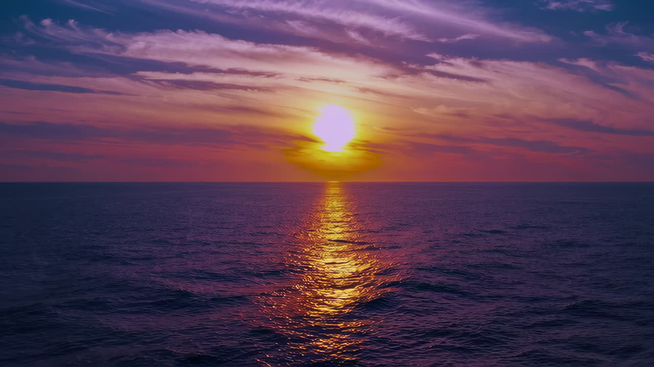 바다 위의 아름다운 일몰