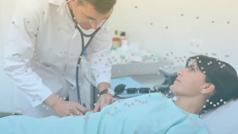 animación de gráficos sobre un médico caucásico y una paciente
