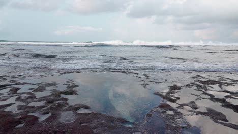 corriente de agua de la ola del mar en el coral