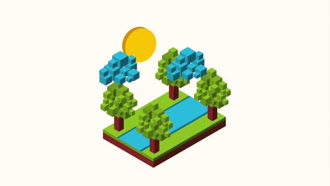 landscape isometric concept