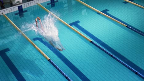 swimmer training in a swimming pool