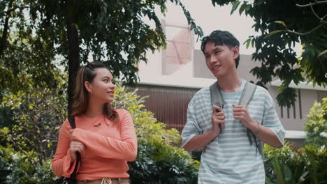 teenagers walking in the park