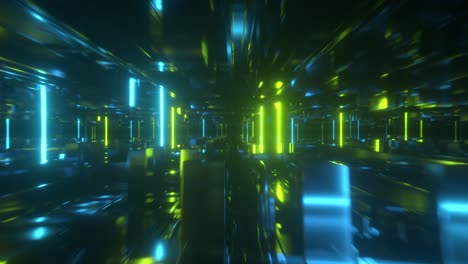 túnel de neón brillante