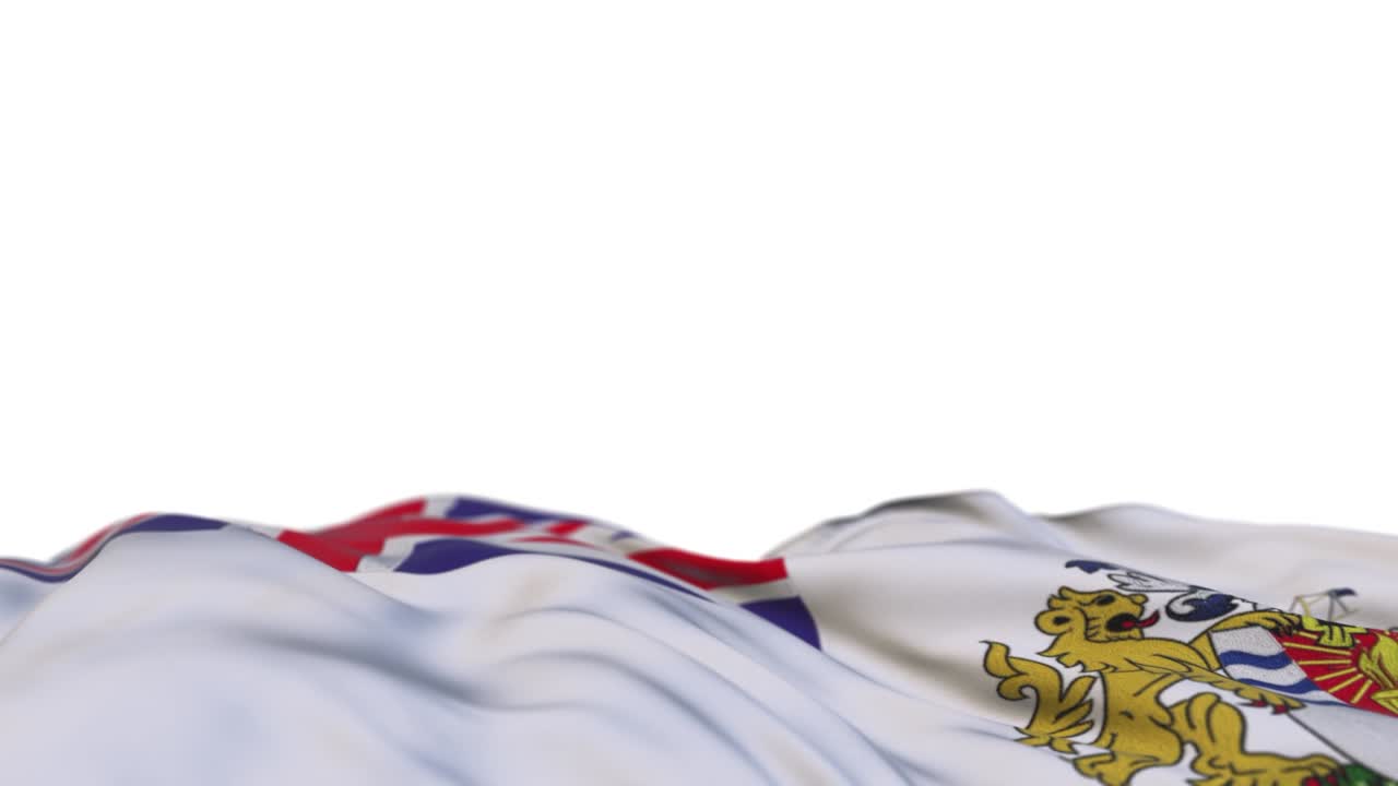 영국 남극 영토 (british antarctic territory) 의 발이 바람에 흔들리고, 브리티시 안타르틱 영토의 발은 바람에 떠다니며, 반 채워진 색 배경, 텍스트를 위한 장소, 20 초 루프.