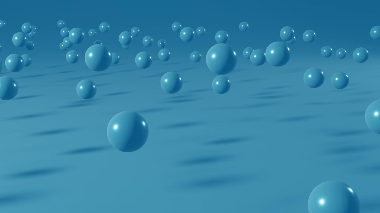 밝은 파란색 배경에 밝은 푸른 공. 간단한 모션 그래픽 원활한 루프 애니메이션