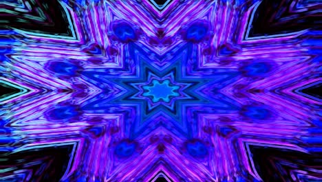 caleidoscopio colorido patrón fractal de neón azul fondo de movimiento