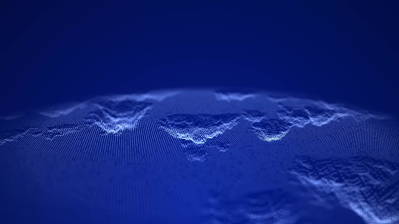 Abstract wave with moving dots. Flow of particles. Technology illustration. 3d rendering