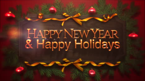 happy new year and happy holidays text