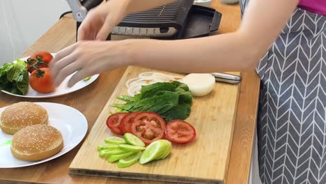 preparing a delicious burger