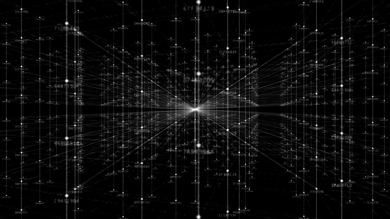 red de cadena de bloques y concepto de programación en el fondo tecnológico.