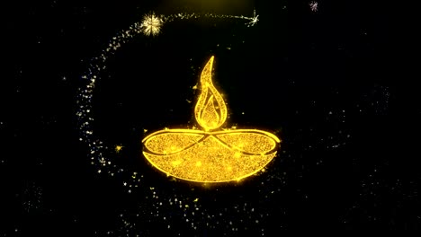 la animación del icono de la lámpara diwali diya