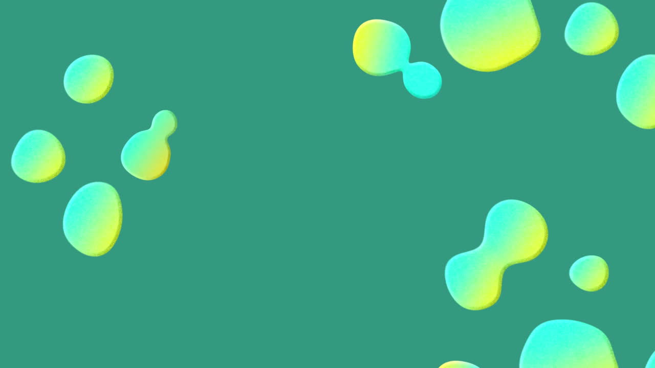 Teal and yellow puddles on teal background