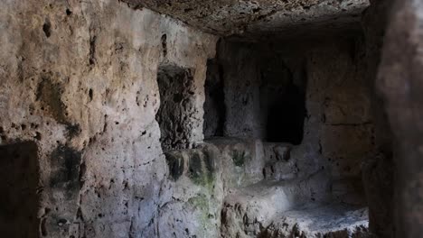 rare view of the chambers inside an ancient roman necropolis in anavargos paphos, cyprus