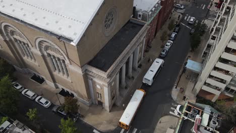 4k drone shot lowering outside st