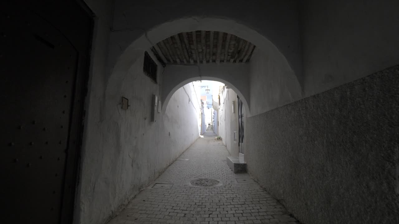 Medina old city in Rabat, Morocco. Moroccan ancient architecture. Video of historic buildings in Morocco.