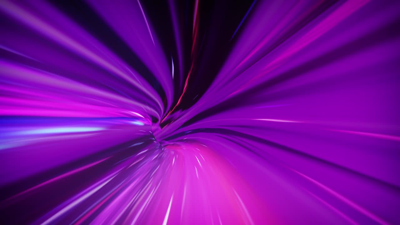 Wormhole through time and space, warp through science fiction. Abstract jump in space in hyperspace. Flying through colorful multicolored data tunnel. Seamless loop, 3d animation in 4K