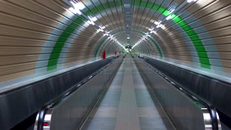 huge underground escalators in the city of spoleto in umbria