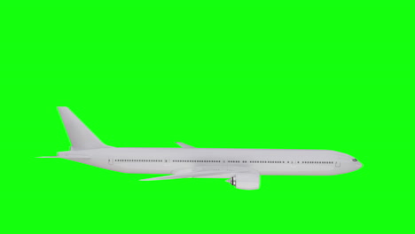 avión de pantalla verde volando