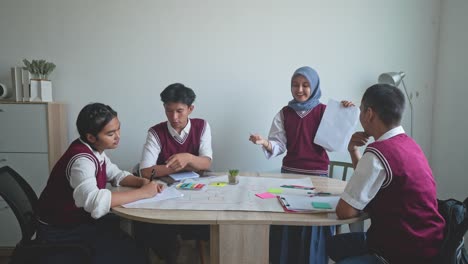 students collaborate on a project