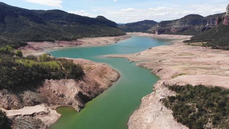 Empty-reservoir.-Aerial-shot.-Drought.-General-view