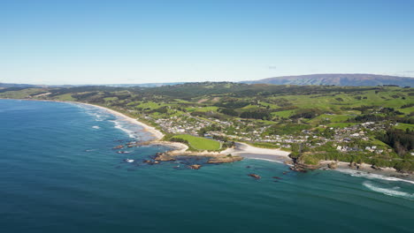 la costa de brighton nueva zelanda drone shot