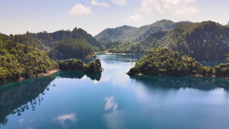 lagunas de montebello national park, tropical mexico landscape, 4k aerial view