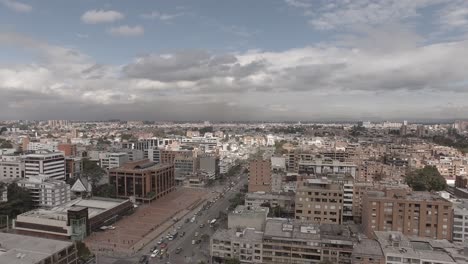 rising aerial view of residential neighborhood in western bogota, colombia