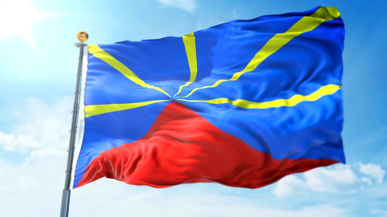 reunión var bandera bucle sin costuras vídeo de renderización en 3d. hermoso bucle de tela textil agitando