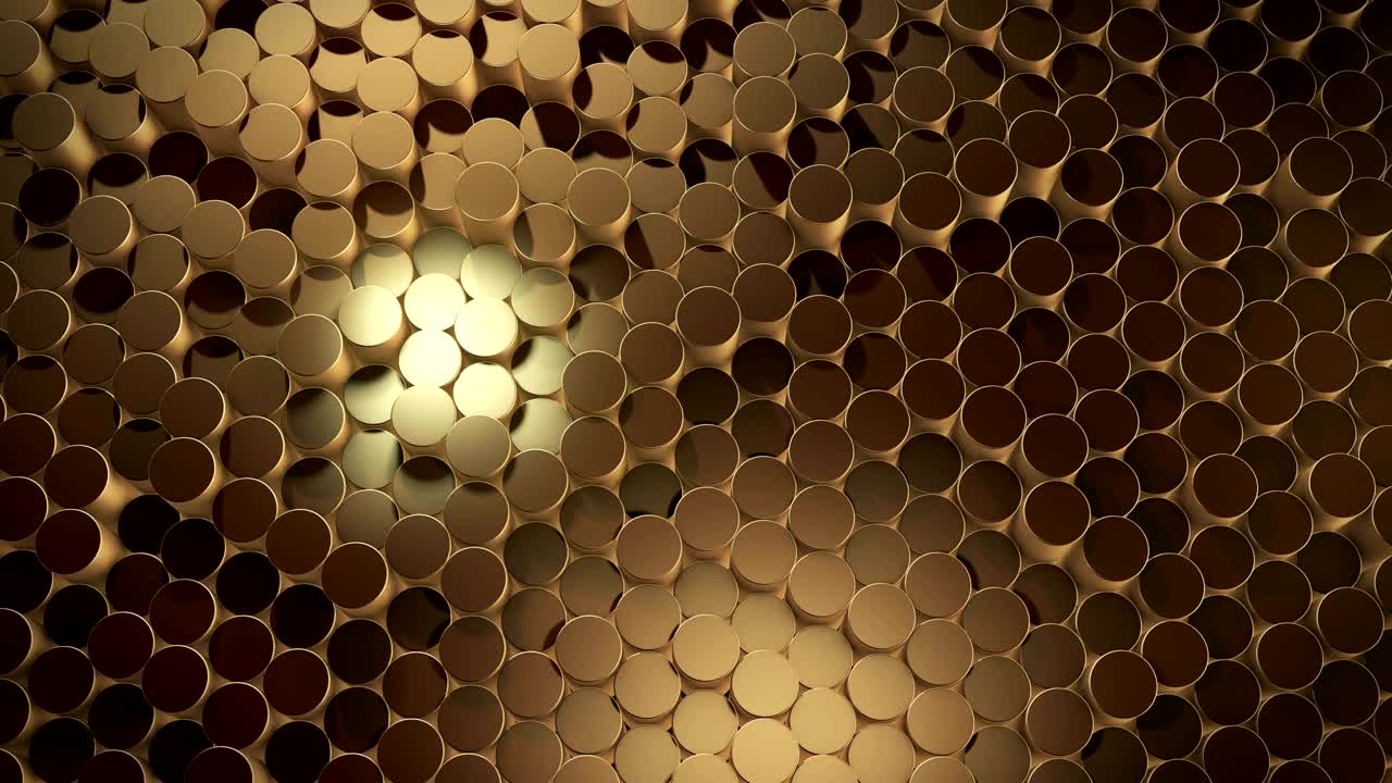 Abstract cylindrical geometric gold surfaces in virtual space