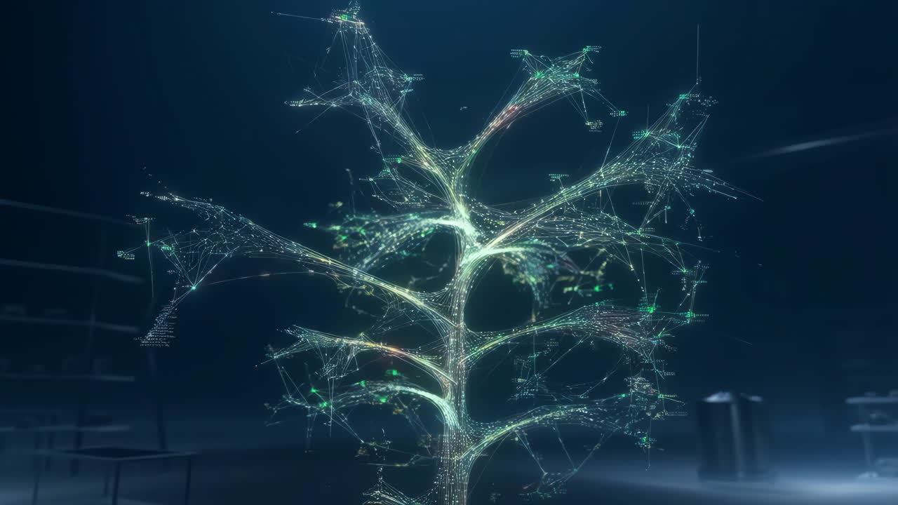 Abstract Digital Tree Network Visualization