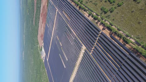 big photovoltaic facility, countryside dominican republic, vertical aerial