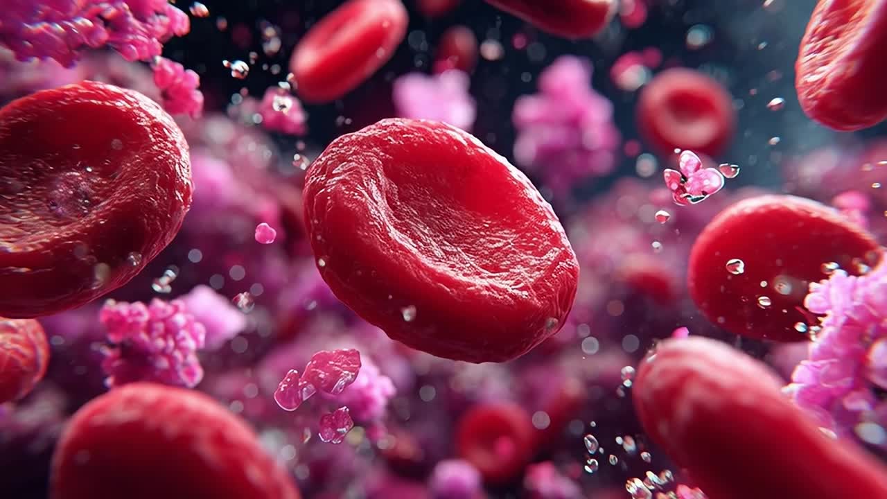 Microscopic Blood Cells and Platelets