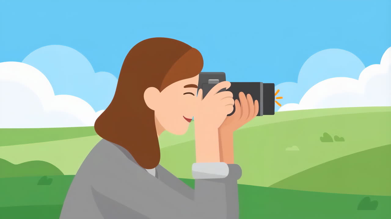 mujer tomando fotos al aire libre