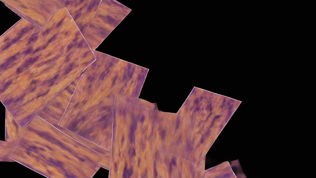 Abstract Motion Graphic of Falling Textured Rectangles on Black Background