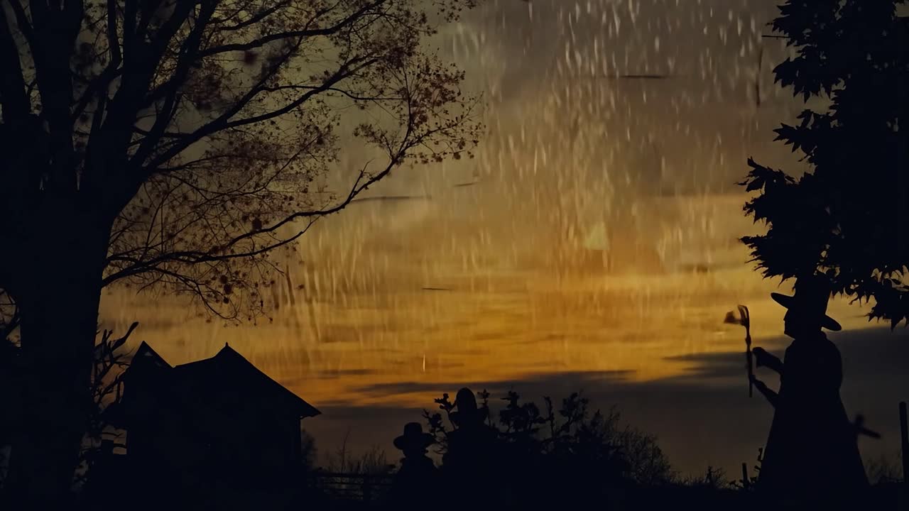 폭풍우의 해가 지는 곳에서 세 개의 실루